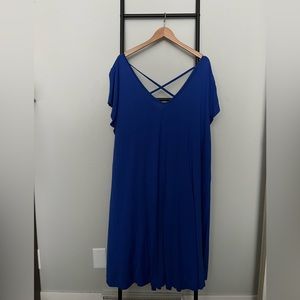 Lane Bryant V-Neck Dress, Cris-Cross Detail on Back NWT